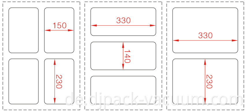 DJL-440V modifizierte Atmosphäre Verpackung Vakuumablettversiegelung Vakuum und Gas injiziertes Paket Vakuumkarten-Tablettversiegelung